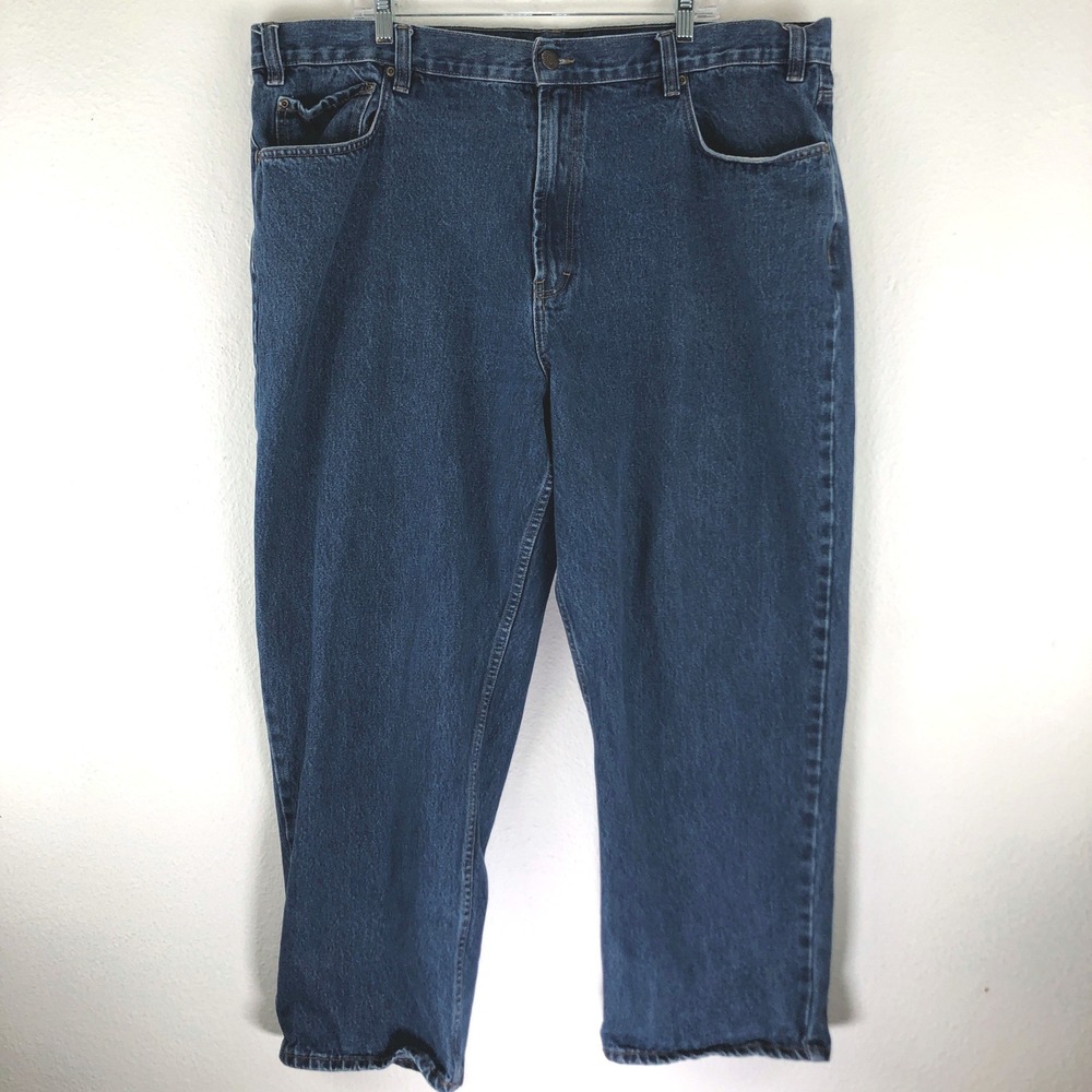 Kirkland Signature Mens Relaxed Fit Straight Leg Blue Jeans 46x30 Medium Wash